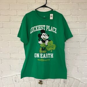 Brand new with tags Disney Mickey Mouse lucky Saint Patrick’s day shirt size M